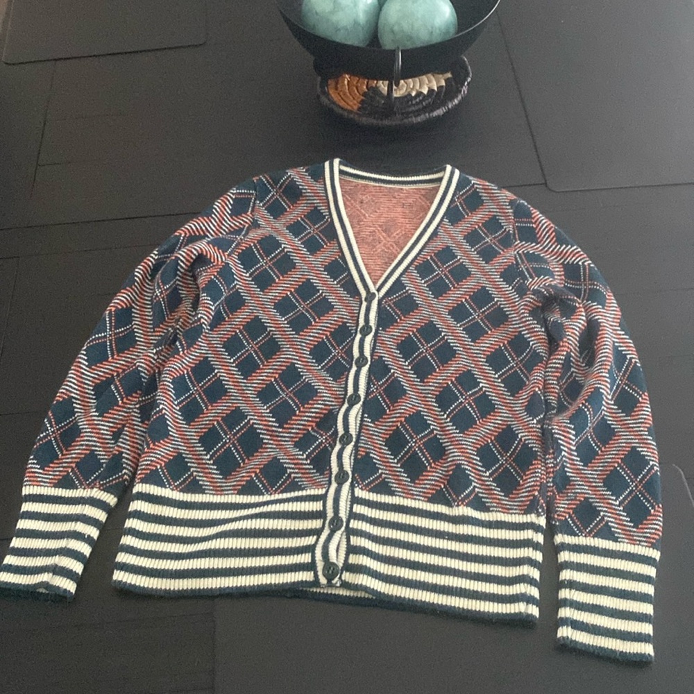 Patterned Sweater Cardigan - image 1